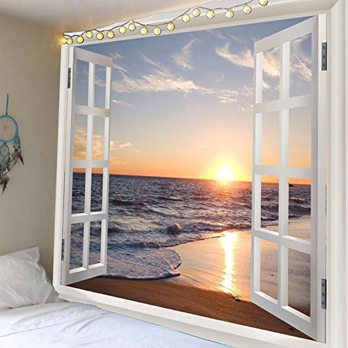 seaside Sunset Tapestries Home decoration Polyester Wall hanging fashion Simple, 150*130cm