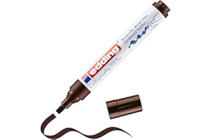 Marqueur calligraphie edding 1455 - Marron foncé - 1 stylo - Pointe calligraphique flexible 1-5 mm - Feutre pour papier, bois, toile - pour débutants, lettrage, bullet journals, cartes de vœux