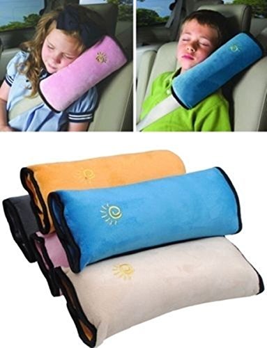Hangqiao Coussin Oreiller de sécurité Automobile pour les enfants Sangle Epaule Sommeil, Rose