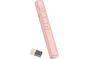 Neoreser Télécommande de Présentation Longue Portée, 2.4GHz Pointeur de Présentation, Présentation Sans Fil Rechargeable pour Windows 2003, XP, Vista, 7/8/10, M-ac OS, Linux, Android(Rose)