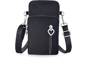 DMJJSD Petit Sacoche Telephone Portable Femmes avec Bandoulière Réglable, Femme Bandouliere Sac Oxford Tissu Crossbody Pochette Sacoche Running Armbag pour Téléphone 7''(avec Prise casque)