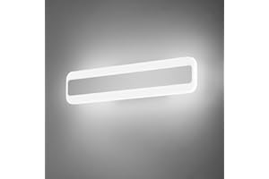 Yafido Aplique Espejo Baño Interior LED 14W Blanco Frio 6000K 900LM 40CM luz Baño Lámpara de Pared Espejo Iluminación para Maquillaje
