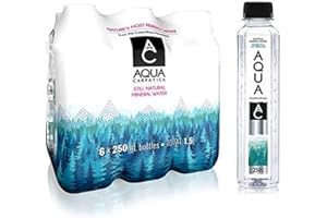 AQUA Carpatica 250ml x 6 Pure Natural Still Mineral Water - 6-Pack Bottled Water, Virtually Nitrate Free, Low Sodium, Naturally Alkaline, Natural Electrolytes, Premium Multipack 100% Recyclable