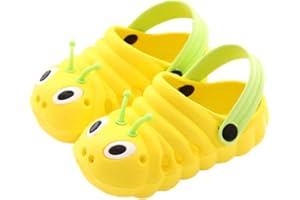ZYLDK Unisex Gartenschuhe Clogs Kinder Gartenschuhe Kuschelige Hausschuhe Latschen Sommer rutschfeste Slippers mit Cartoon Raupe