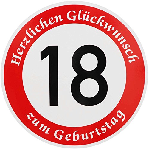 ORIGINAL VERKEHRSSCHILD * 18 * MIT GEBURTSTAGSTEXT als Sonderschriftzug zum Geburtstag als Geburtstagsgeschenk für Verkehrszeichen Schild Geburtstagsschild Straßenschild Geschenkidee Schilder Verkehrsschilder Straßenschilder Geburtstagsverkehrsschild