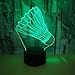 Produktbild Jinson well 3D badminton Nachtlicht Lampe optische Nacht licht Illusion 7 Farbwechsel Touch Switch Tisch Schreibtisch Dekoration Lampen perfekte Weihnachtsgeschenk mit Acryl Flat ABS Base USB Kabel kreatives Spielzeug