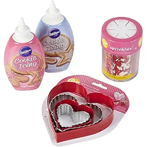 Wilton 2104-5938 Valentine Cookie Making Bundle, 4-Pieces