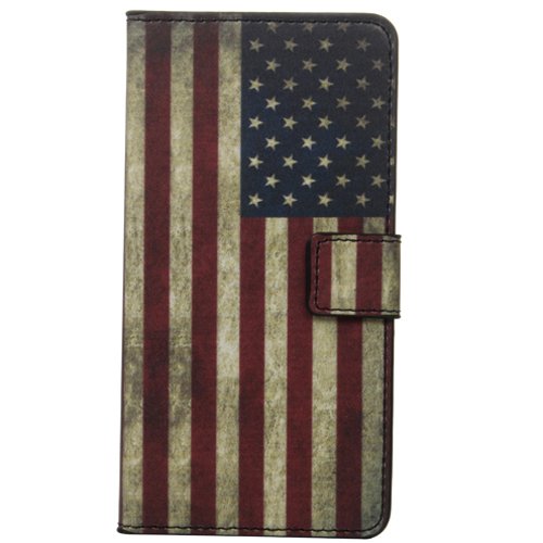 Semoss 2 in 1 Zubehör Set Retro USA American Flagge Handyhülle Leder Schutzhülle für Samsung Galaxy S7 Edge PU Wallet Leder Lederhülle Gliter Ledertasche Magnetverschluss Magnetic Bookstyle Multi-Function Protektiv Tasche Hülle Schutz Etui Schale Schutzhüllen mit Displayschutzfolie - 2