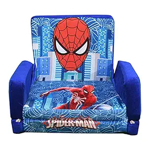 0liyaan Trading Kids Sofa Cum Bed for 0 to 5 Years of Kids for Comfort Sleep Made with sleepwell Foam Size 34 * 20 * 28 (Spiderman Blue)