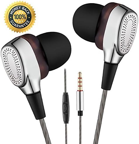 In Ear Earphones with Dual Drivers ,High-fidelity Audio and Deep Bass Noise Cancelling Earphones for Iphone 6 and Android Computer PC Tablet