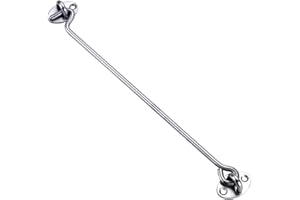 INHDBOX GBESTE Hak burzowy, hak do kabiny ze stali nierdzewnej, hak na drzwi, rygiel okienny, brama garaż z oczkami 75/95/150/200 mm (29 cm)