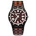 Price comparison product image Men's Women's Watches YFWOOD Handmade Wooden Wristwatch Hypoallergenic Natural Wooden Watches With Calendar Function Environmental Special Gift and Not Cold in Winter (Ebony With Sandal)