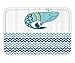Produktbild RAINNY Doormat Whale Decor Big Ornamental Tailed Design Whale with Zig Zag Pattern Ocean Wave Artwork Blue and White 23.6 W X 15.7 W Inches