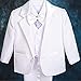 Dressy Daisy Baby Boy' 5 Pcs Set Formal Tuxedo Suits No Tail Wedding Baptism Christening Outfits Size 6-9 Months White