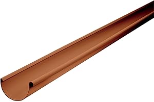 INEFA Grondaia mezza tonda, plastica, 200cm, Plastica, grondaia per tetto, grondaia in plastica - per casa estiva NW 100, 1 pezzo Marrone