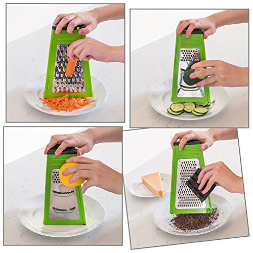 Wonder Worker Skill Faltbare Reibe Edelstahl Rostfrei Grün 14X20.5cm