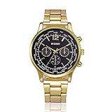 Kycut Herren-Armbanduhr, modisch, Kristall, Edelstahl, analog, Quarz-Armbanduhr