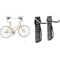 Relaxdays Fahrradlift, bis 20 kg, max. Deckenhöhe 4 m, Fahrrad Deckenhalterung mit Flaschenzug, Garage, Keller, schwarz