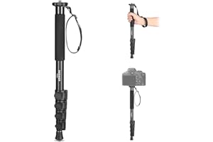 NEEWER 155cm Support Monopode pour Appareil Photo, Perche Monopode Vidéo Portable en Alliage d'Aluminium avec Adaptateur à Vis 1/4" 3/8" pour Caméscope DSLR, Accessoires Caméra, Charge 17,6lb, TP41