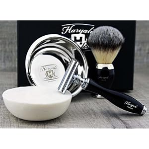 Haryali London Shaving Kit - 6 Pc Shaving Kit - Double Edge Safety Razor - Synthetic Hair Shaving Brush - Shaving Stand… - Image 3