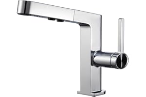 GAOZHI Rubinetto con Doccetta Estraibile Per Lavandino Bagno, Miscelatore Lavabo a 2 Modalità, Cromato