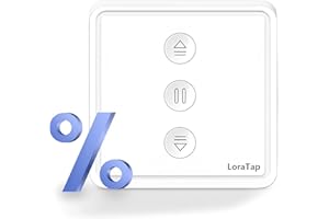 LoraTap - Interruptor de Persianas de Pared, Porcentaje, con Botones, Interruptor de Cortina Electrica WiFi, Compatible con Alexa Google Assistant, Programador Temporizador Inteligente