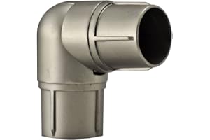 Your Home Online 19mm & 28mm Single Corner Bay Window Curtain Pole Elbow Joint Connector Bracket Rod (Satin Chrome, 19mm Diameter Poles)