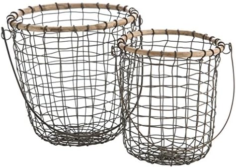 Set of 2 wire baskets vintage style. 20x19 cm and 15x17 cm