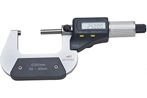 HELIOS-PREISSER Helios Preisser Digitale Bügelmessschraube (IP54, mm / inch Umschaltung, Kunststoffetui, Messbereich 25 – 50 mm) 0912 502