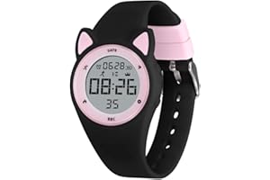 aswan watch Montre Digitale Enfant avec Chronomètre, Eclairage, Alarme, Date,Podomètres Marche Non Connecté-Montres Sport pour Fille Garcon avec Bracelet en Silicone