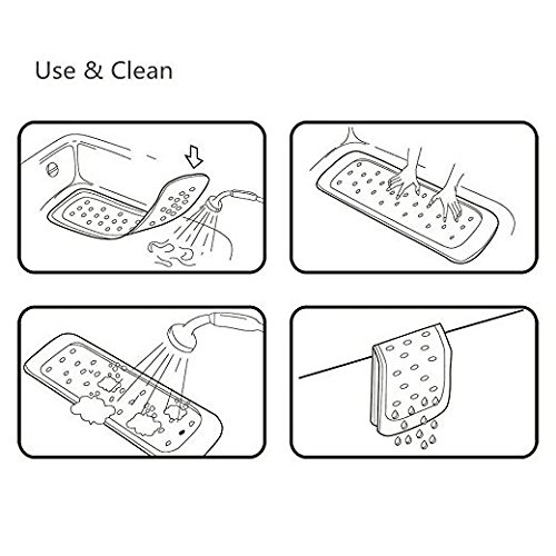 Mayshine Non-slip Badewannenmatte Duschmatte Gummi 40x80cm Weiß - 7