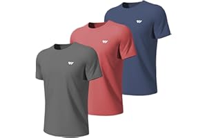 Lo.gas Maglietta Sportiva Uomo Manica Corta Asciugatura Rapida Traspirante per Palestra e Corsa 3/5 Pezzi