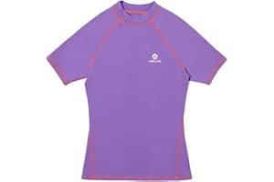 H.MILES HMILES Womens UPF Short-Sleeve Rashguards - Female Quickdrying Surfing Shirt Adults Breathable Raglan Sleeve Swim Tee Wet Top
