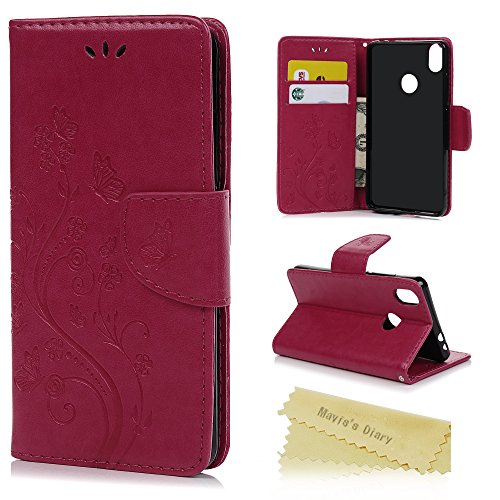 Funda BQ Aquaris X   BQ Aquaris X Pro Carcasa Libro de Suave Cuero PU Premium - Mavis s Diary Carcasa Con TPU Silicona Case Interna Suave Soporte Plegable Ranuras para Tarjetas y Billetera Cierre Magn  tico - Color Rosada