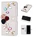 Produktbild SevenPanda Samsung S9 Plus Bling Case, Bling Diamond Shiny Crystal Strass Geldbörse PU Leder Kartensteckplatz Tasche Flip Cover Ständer für Samsung Galaxy S9+ Plus 2018 - Diamond Flowers