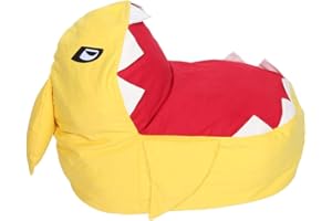 TNFEEON Shark Aspetto Giocattoli Storage Organizer per Peluche Giocattoli di peluche Giant Pouf Organizer 31.5 × 31.5 × 19.69 Pollice(Giallo)