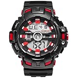 Adisaer Armbanduhr Herren Wasserdicht Wasserdicht Herrenuhr Rot Outdoor Sportuhr Armbanduhr Automatikuhr