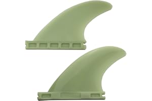 Mangobuy Future Surfboard Fin Set Black and Green Color Surfboard Fin Set of 2 Fins with Futures base GL Fin Longboard