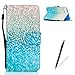 Produktbild Feeltech iPhone 7 Plus 5.5" Hülle,iPhone 7 Plus 5.5" Karte Halter Handytasche,Folio PU Leder Wallet Cover Schutzhülle mit Magnetverschluß und Standfunktion Slim Skin Schale Weich Backcover Handy Tasche Flip Cover Bookstyle Kreditkartenhaltern für iPhone 7 Plus 5.5" - Silber Blauer Sand