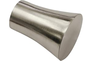 Gardinia Cone, 2 x end pieces, metal, stainless steel look, for curtain technology, diameter 19 mm