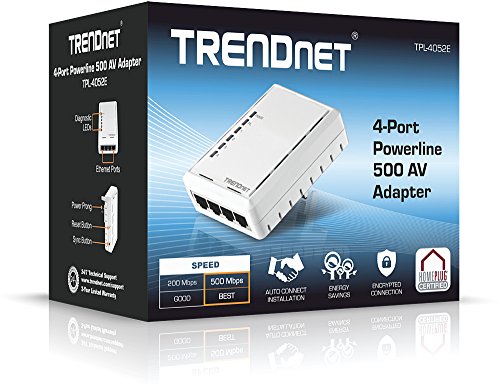 Trendnet 500Mbps Powerline AV Ethernet Adapter/ w - 4