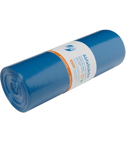 Sacs Poubelles Deiss Universels Ecofine 120L - 25 Sacs Par Rouleau, 700x1100mm - Matériau Recyclé Rouge
