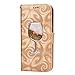 Produktbild Samsung A5 (2016) Hülle, SpiritSun Ledertasche Schutzhülle für Samsung Galaxy A5 (2016) SM-A510 Weingläser Muster Bling Glitter Liquid Flüssig Schwimmend Design Folio PU Leder Tasche Case Cover Bookstyle mit Standfunktion und Kredit Kartenfächer - Golden
