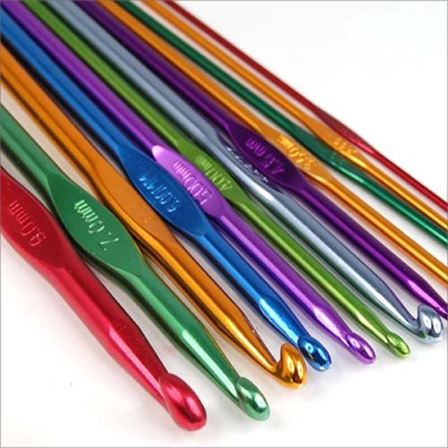 TRIXES 12-teiliges Set aus robusten farbigen Strick- und Häkelnadeln - 5