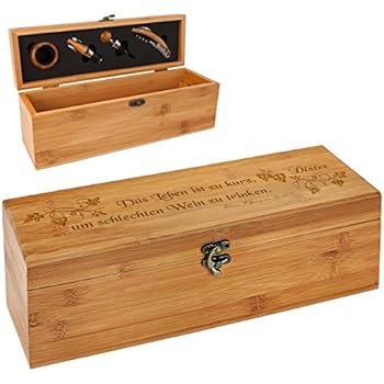 Feiner-Tropfen Geschenkbox Geschenkkiste Holz mit Gravur Weinreben