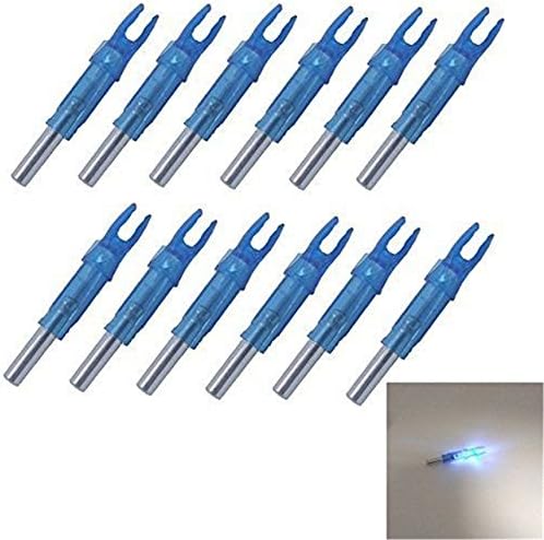 12pcs 6.2mm Blue Lighted Nocks LED Nock For Hunting Recurve Compound Bow Arrow