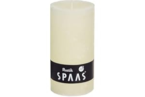 Spaas 6 Rustic Unscented Rustic Pillar Candles 70/130 mm, 60 Hours, Ivory