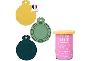 FRANKLIN – Couvercle en Silicone pour Boite de Conserves – Taille Universelles – Adapté aux Conserves pour Chien – 100% Hermétiques, Solides et Durables – Lot de 3 couleurs