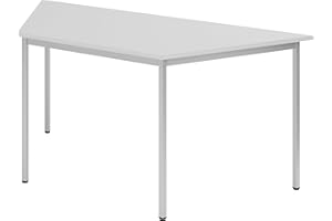 ‎BÜMÖ bümö Trapez-Tisch, Multifunktionstisch 160 x 69 cm in grau - Besprechungstisch, Konferenztisch, Meetingtisch, Mehrzwecktisch, Pausentisch für Besprechungsraum, Meetingraum