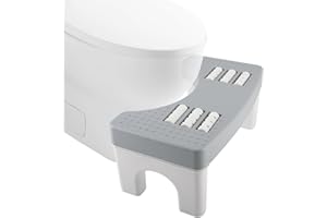 SWoob Toilet Stool 38.5 cm Toilet Stool for Adult and Kids Detachable Thickened Step Stool Non Slip with Massage Function Fits All Toilets for Assist Relieve (Grey)